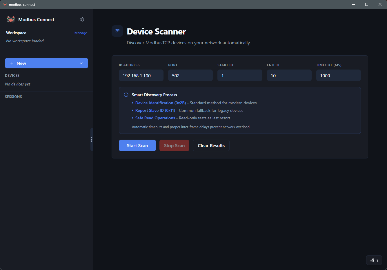 Modbus Connect Device Scanner